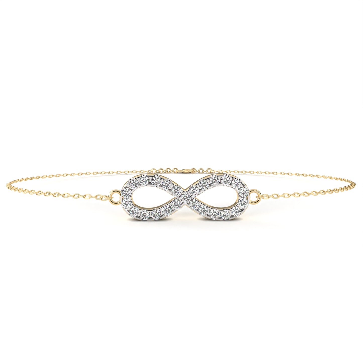 Round Cut Top Grade Diamond Infinity Shape Unique Elegant Classic Perfect Sparkling Dainty Charm Bracelet Gift For Women's - HIGHCARAT DIAMONDS