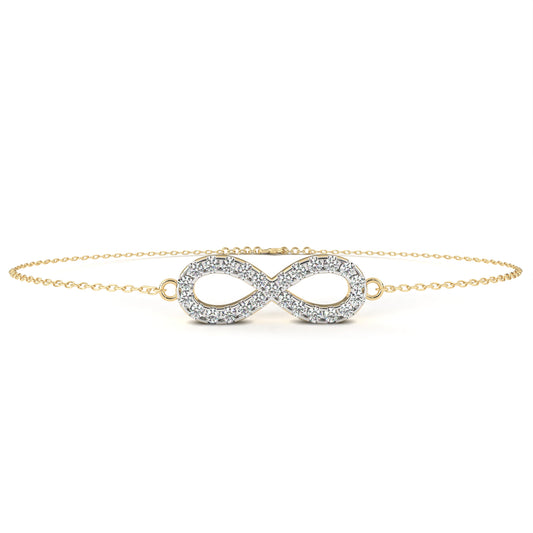 Round Cut Top Grade Diamond Infinity Shape Unique Elegant Classic Perfect Sparkling Dainty Charm Bracelet Gift For Women's - HIGHCARAT DIAMONDS