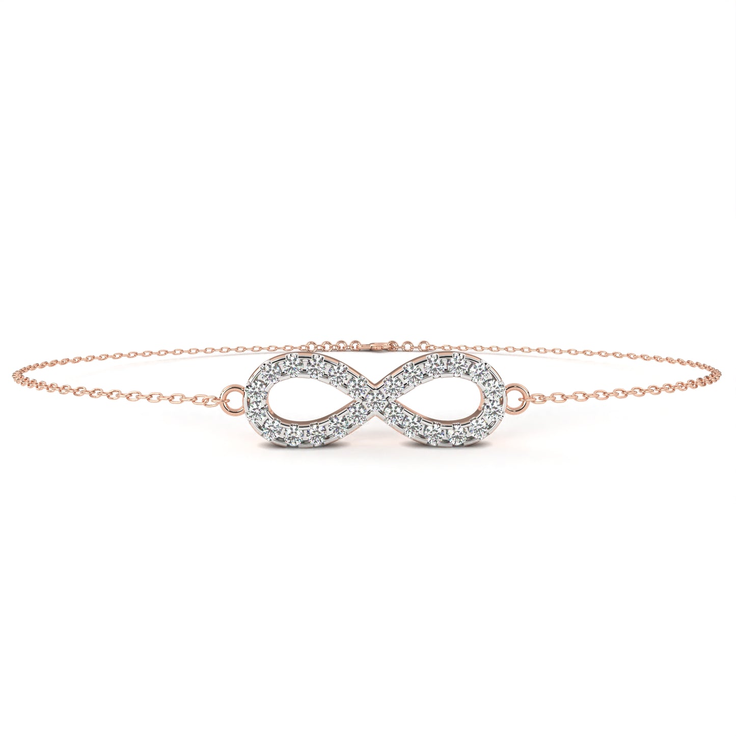Round Cut Top Grade Diamond Infinity Shape Unique Elegant Classic Perfect Sparkling Dainty Charm Bracelet Gift For Women's - HIGHCARAT DIAMONDS