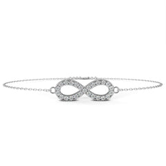 Round Cut Top Grade Diamond Infinity Shape Unique Elegant Classic Perfect Sparkling Dainty Charm Bracelet Gift For Women's - HIGHCARAT DIAMONDS