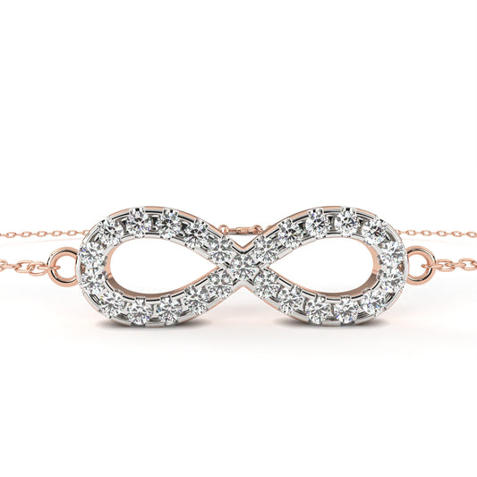 Round Cut Top Grade Diamond Infinity Shape Unique Elegant Classic Perfect Sparkling Dainty Charm Bracelet Gift For Women's - HIGHCARAT DIAMONDS