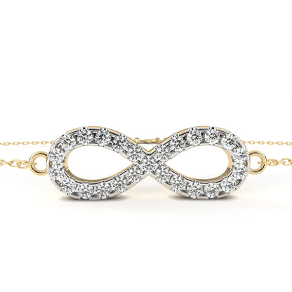 Round Cut Top Grade Diamond Infinity Shape Unique Elegant Classic Perfect Sparkling Dainty Charm Bracelet Gift For Women's - HIGHCARAT DIAMONDS