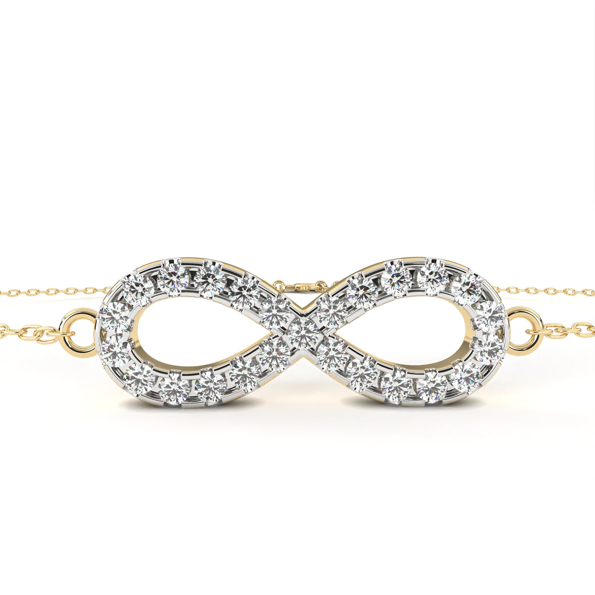 Round Cut Top Grade Diamond Infinity Shape Unique Elegant Classic Perfect Sparkling Dainty Charm Bracelet Gift For Women's - HIGHCARAT DIAMONDS