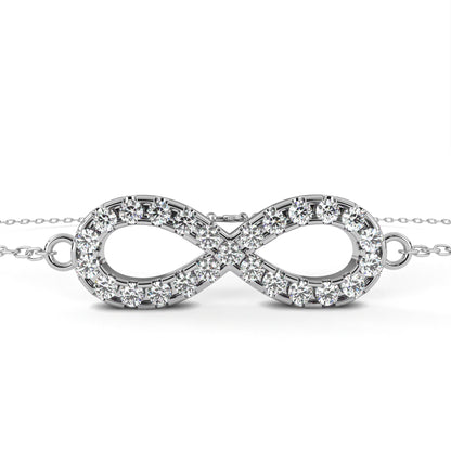 Round Cut Top Grade Diamond Infinity Shape Unique Elegant Classic Perfect Sparkling Dainty Charm Bracelet Gift For Women's - HIGHCARAT DIAMONDS