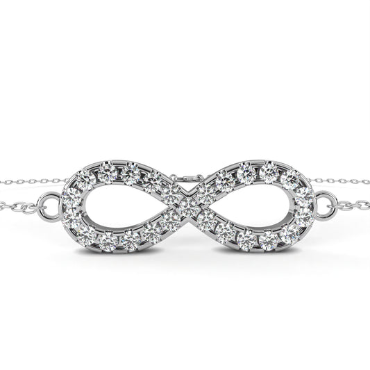Round Cut Top Grade Diamond Infinity Shape Unique Elegant Classic Perfect Sparkling Dainty Charm Bracelet Gift For Women's - HIGHCARAT DIAMONDS