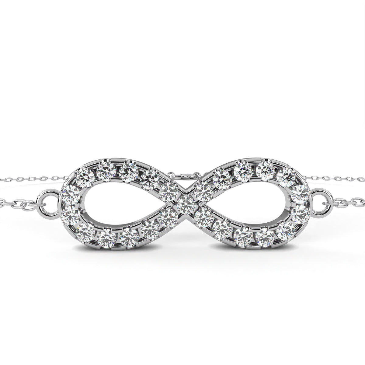 Round Cut Top Grade Diamond Infinity Shape Unique Elegant Classic Perfect Sparkling Dainty Charm Bracelet Gift For Women's - HIGHCARAT DIAMONDS
