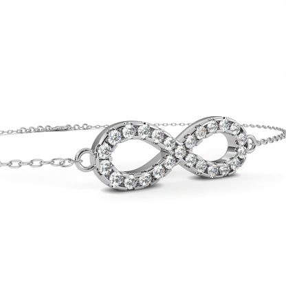 Round Cut Top Grade Diamond Infinity Shape Unique Elegant Classic Perfect Sparkling Dainty Charm Bracelet Gift For Women's - HIGHCARAT DIAMONDS