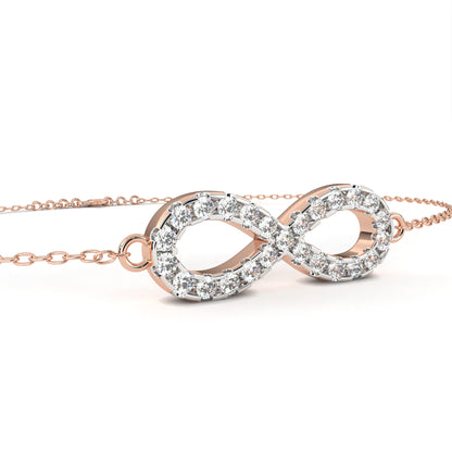 Round Cut Top Grade Diamond Infinity Shape Unique Elegant Classic Perfect Sparkling Dainty Charm Bracelet Gift For Women's - HIGHCARAT DIAMONDS