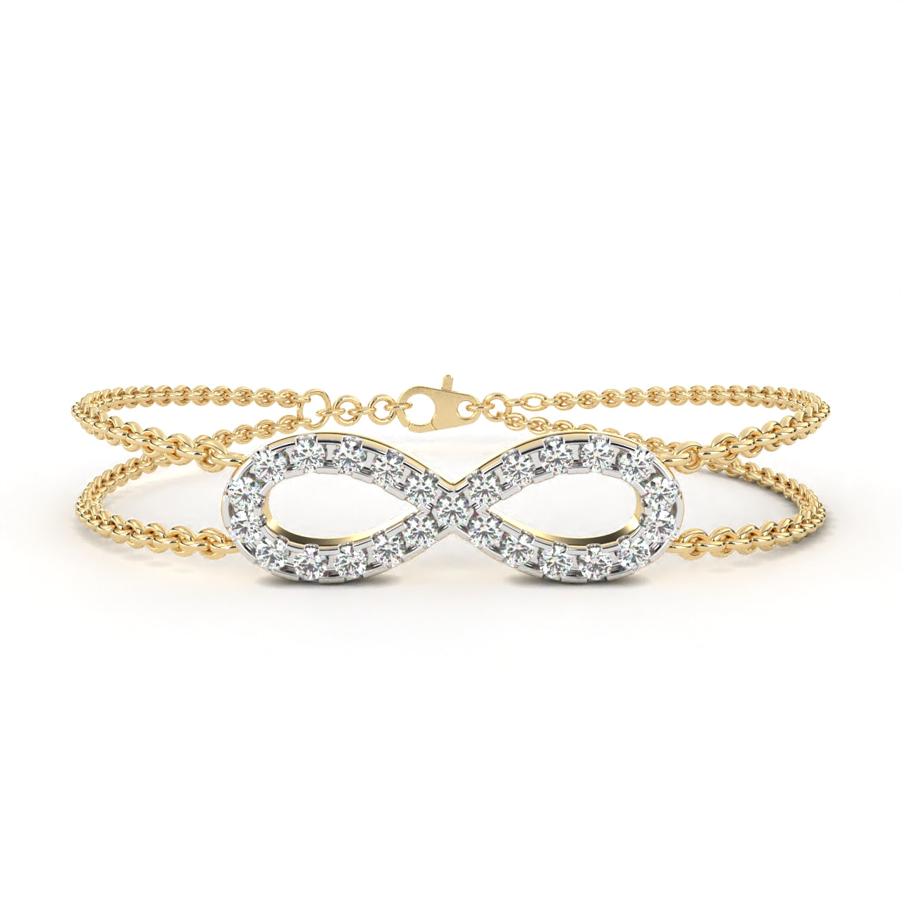 Round Cut Diamond Infinity Shape Art Deco Stunning Classic Perfect Bracelet For Women's - HIGHCARAT DIAMONDS