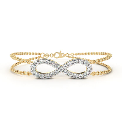 Round Cut Diamond Infinity Shape Art Deco Stunning Classic Perfect Bracelet For Women's - HIGHCARAT DIAMONDS