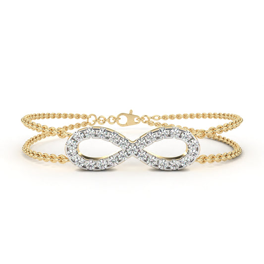 Round Cut Diamond Infinity Shape Art Deco Stunning Classic Perfect Bracelet For Women's - HIGHCARAT DIAMONDS