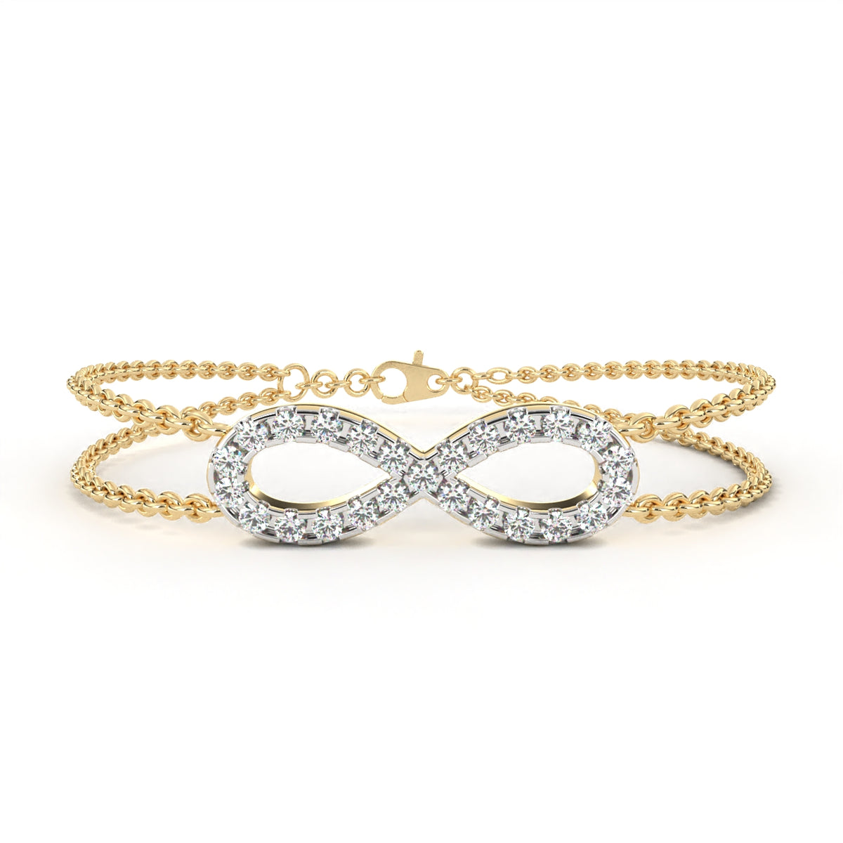 Round Cut Diamond Infinity Shape Art Deco Stunning Classic Perfect Bracelet For Women's - HIGHCARAT DIAMONDS