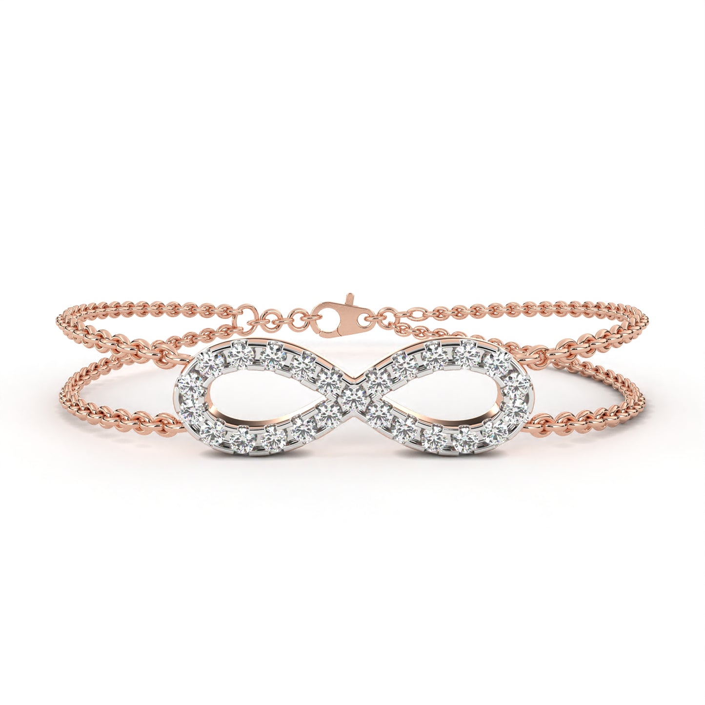 Round Cut Diamond Infinity Shape Art Deco Stunning Classic Perfect Bracelet For Women's - HIGHCARAT DIAMONDS