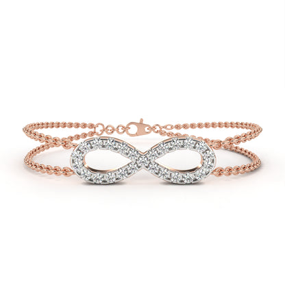 Round Cut Diamond Infinity Shape Art Deco Stunning Classic Perfect Bracelet For Women's - HIGHCARAT DIAMONDS