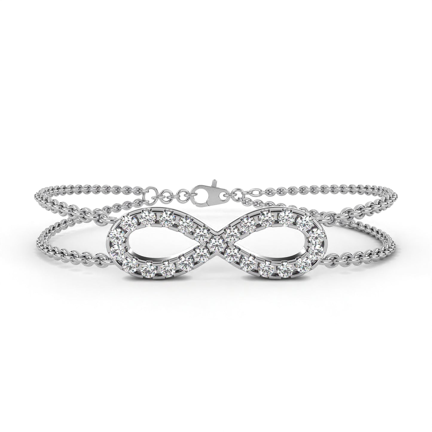 Round Cut Diamond Infinity Shape Art Deco Stunning Classic Perfect Bracelet For Women's - HIGHCARAT DIAMONDS