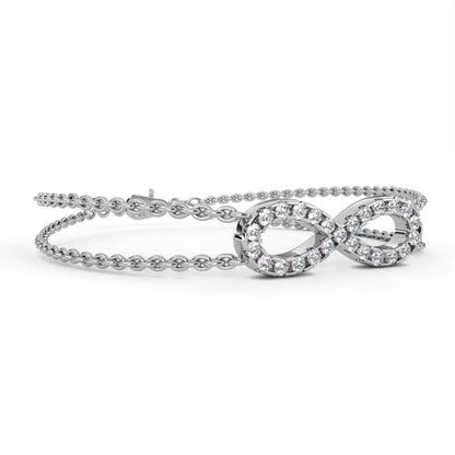 Round Cut Diamond Infinity Shape Art Deco Stunning Classic Perfect Bracelet For Women's - HIGHCARAT DIAMONDS