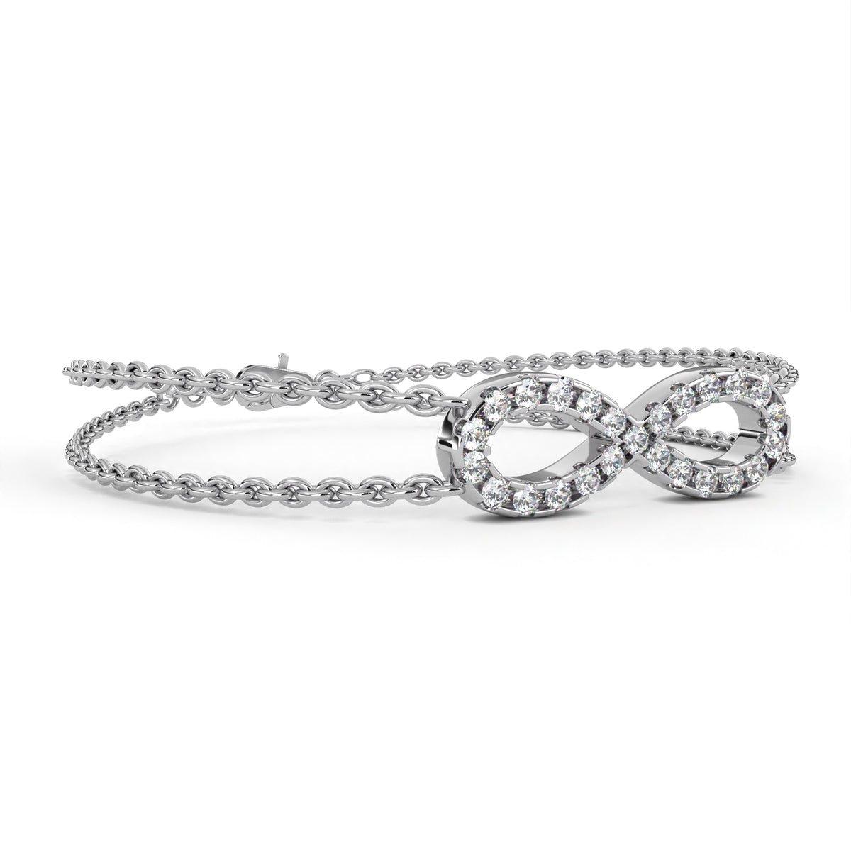 Round Cut Diamond Infinity Shape Art Deco Stunning Classic Perfect Bracelet For Women's - HIGHCARAT DIAMONDS