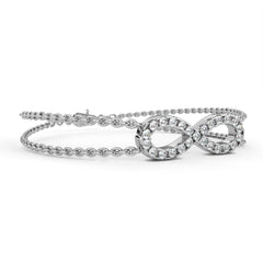 Round Cut Diamond Infinity Shape Art Deco Stunning Classic Perfect Bracelet For Women's - HIGHCARAT DIAMONDS
