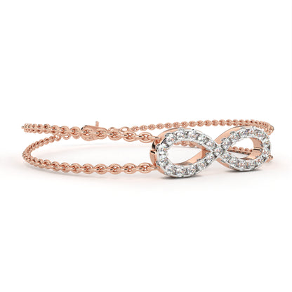 Round Cut Diamond Infinity Shape Art Deco Stunning Classic Perfect Bracelet For Women's - HIGHCARAT DIAMONDS