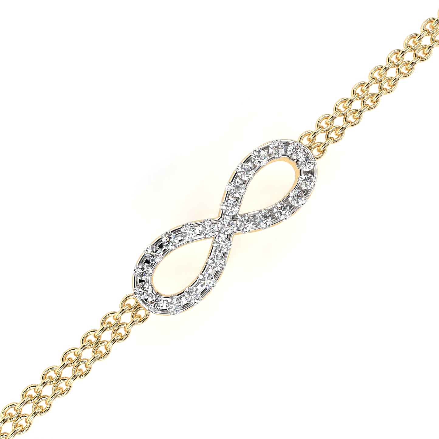 Round Cut Diamond Infinity Shape Art Deco Stunning Classic Perfect Bracelet For Women's - HIGHCARAT DIAMONDS