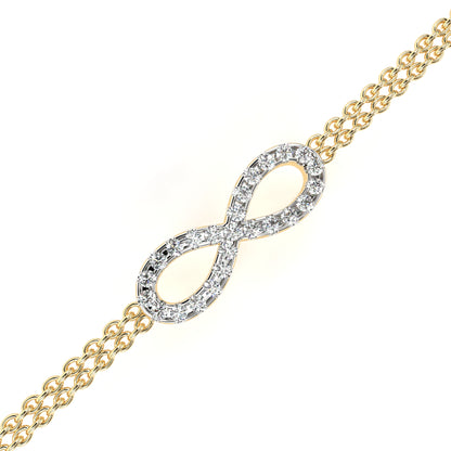 Round Cut Diamond Infinity Shape Art Deco Stunning Classic Perfect Bracelet For Women's - HIGHCARAT DIAMONDS