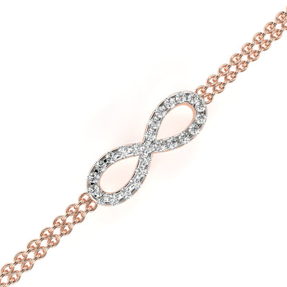 Round Cut Diamond Infinity Shape Art Deco Stunning Classic Perfect Bracelet For Women's - HIGHCARAT DIAMONDS