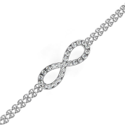 Round Cut Diamond Infinity Shape Art Deco Stunning Classic Perfect Bracelet For Women's - HIGHCARAT DIAMONDS