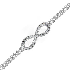 Round Cut Diamond Infinity Shape Art Deco Stunning Classic Perfect Bracelet For Women's - HIGHCARAT DIAMONDS