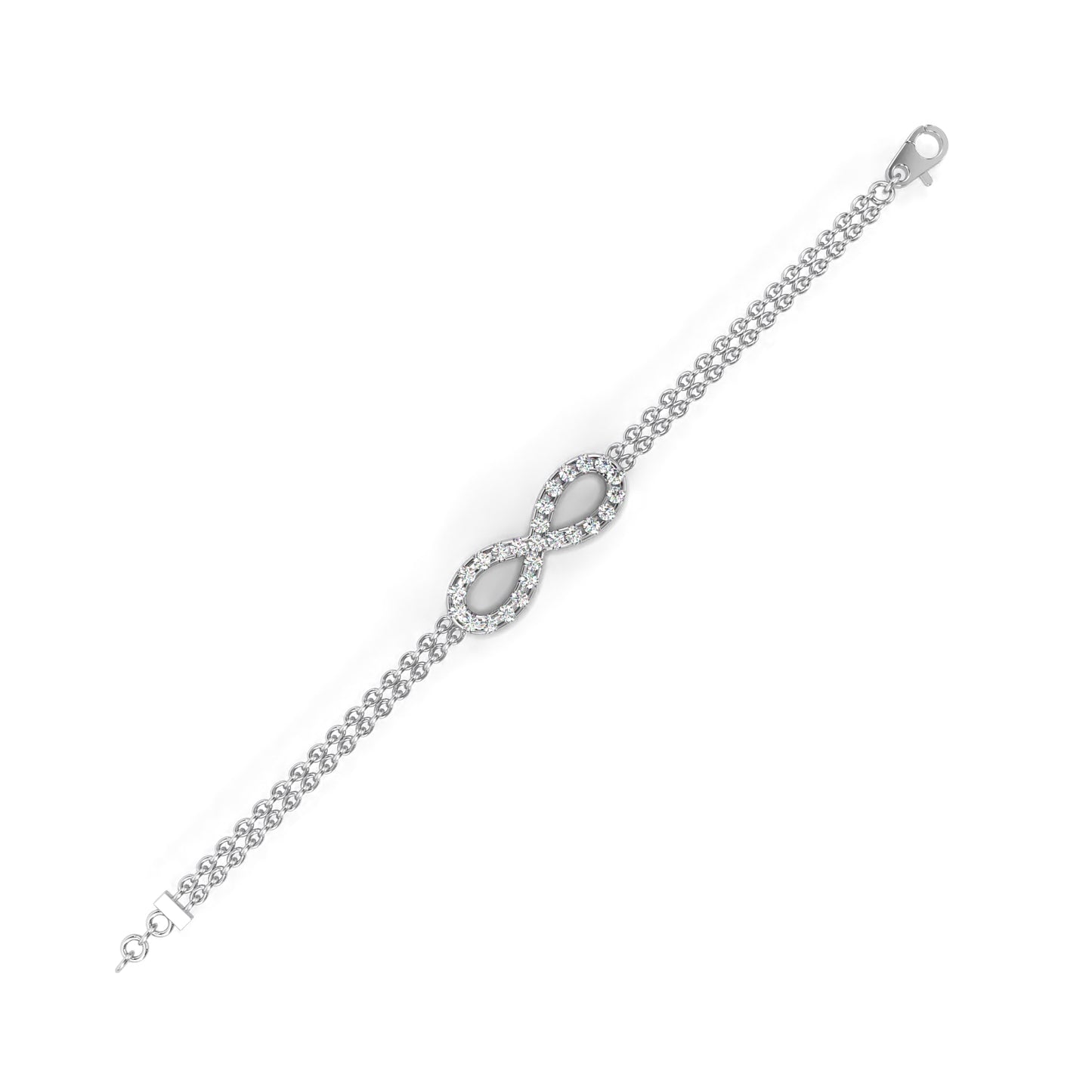 Round Cut Diamond Infinity Shape Art Deco Stunning Classic Perfect Bracelet For Women's - HIGHCARAT DIAMONDS