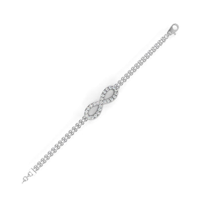 Round Cut Diamond Infinity Shape Art Deco Stunning Classic Perfect Bracelet For Women's - HIGHCARAT DIAMONDS
