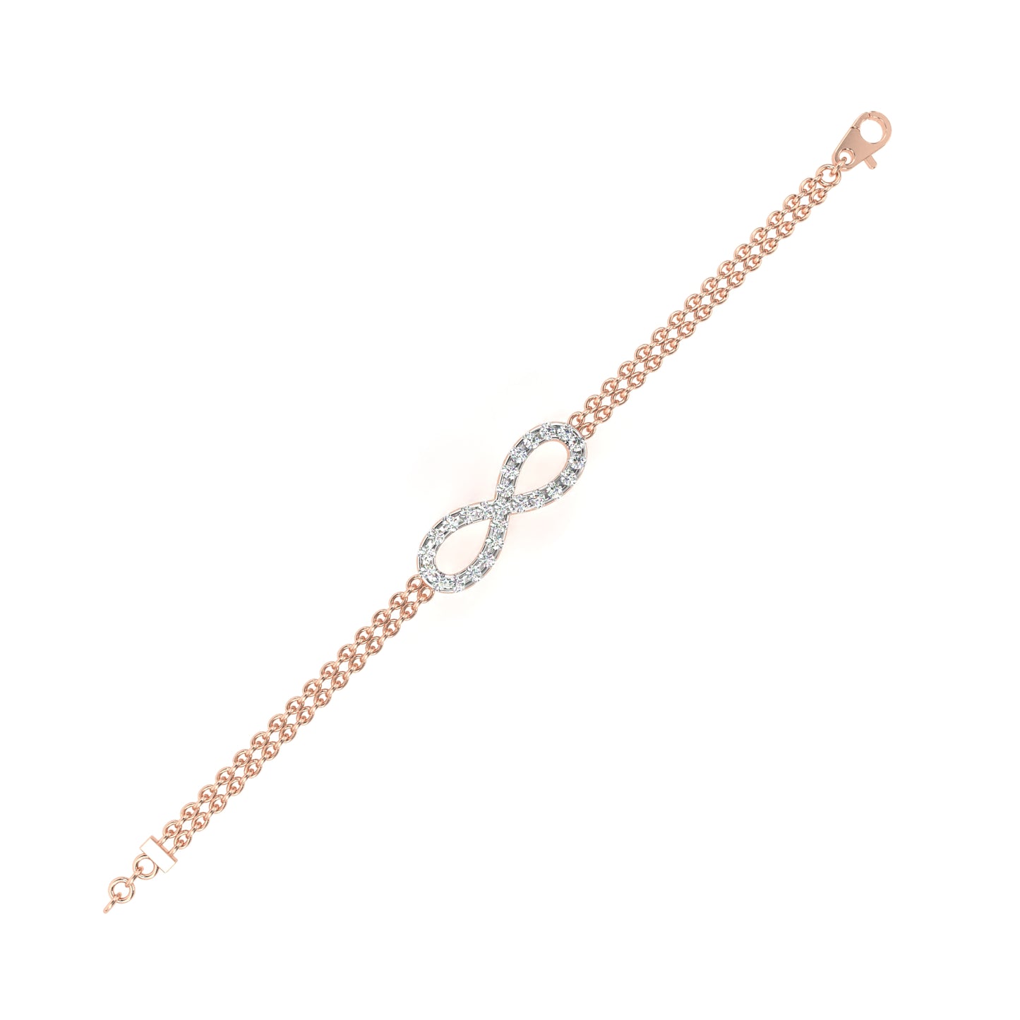 Round Cut Diamond Infinity Shape Art Deco Stunning Classic Perfect Bracelet For Women's - HIGHCARAT DIAMONDS