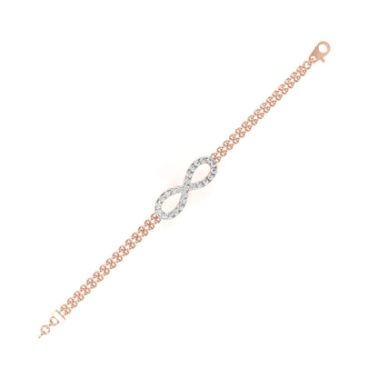 Round Cut Diamond Infinity Shape Art Deco Stunning Classic Perfect Bracelet For Women's - HIGHCARAT DIAMONDS