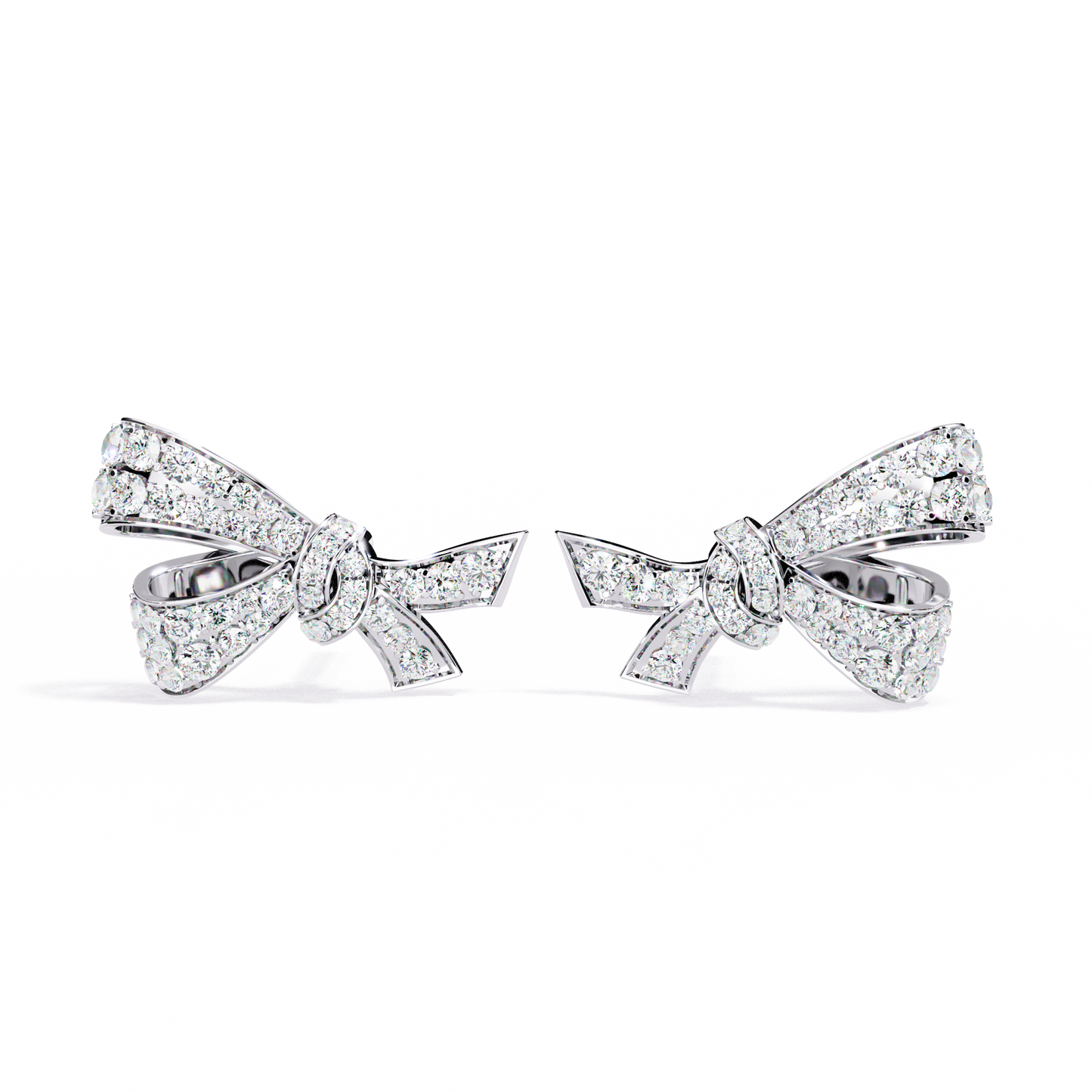 Round Cut Diamond Infinity Shape Elegant Art Deco Statement Handmade Stud Earring Gift For Women's - HIGHCARAT DIAMONDS