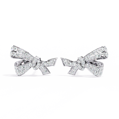 Round Cut Diamond Infinity Shape Elegant Art Deco Statement Handmade Stud Earring Gift For Women's - HIGHCARAT DIAMONDS