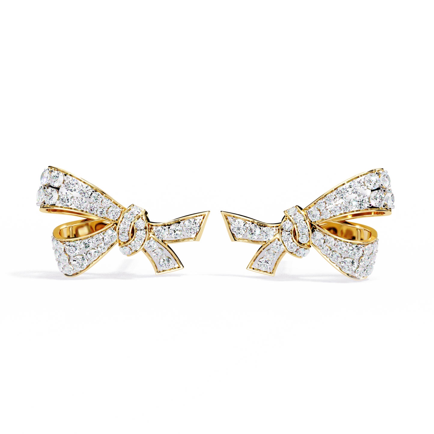 Round Cut Diamond Infinity Shape Elegant Art Deco Statement Handmade Stud Earring Gift For Women's - HIGHCARAT DIAMONDS