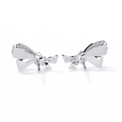 Round Cut Diamond Infinity Shape Elegant Art Deco Statement Handmade Stud Earring Gift For Women's - HIGHCARAT DIAMONDS