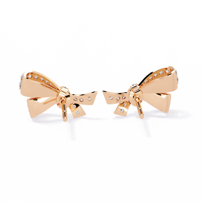 Round Cut Diamond Infinity Shape Elegant Art Deco Statement Handmade Stud Earring Gift For Women's - HIGHCARAT DIAMONDS