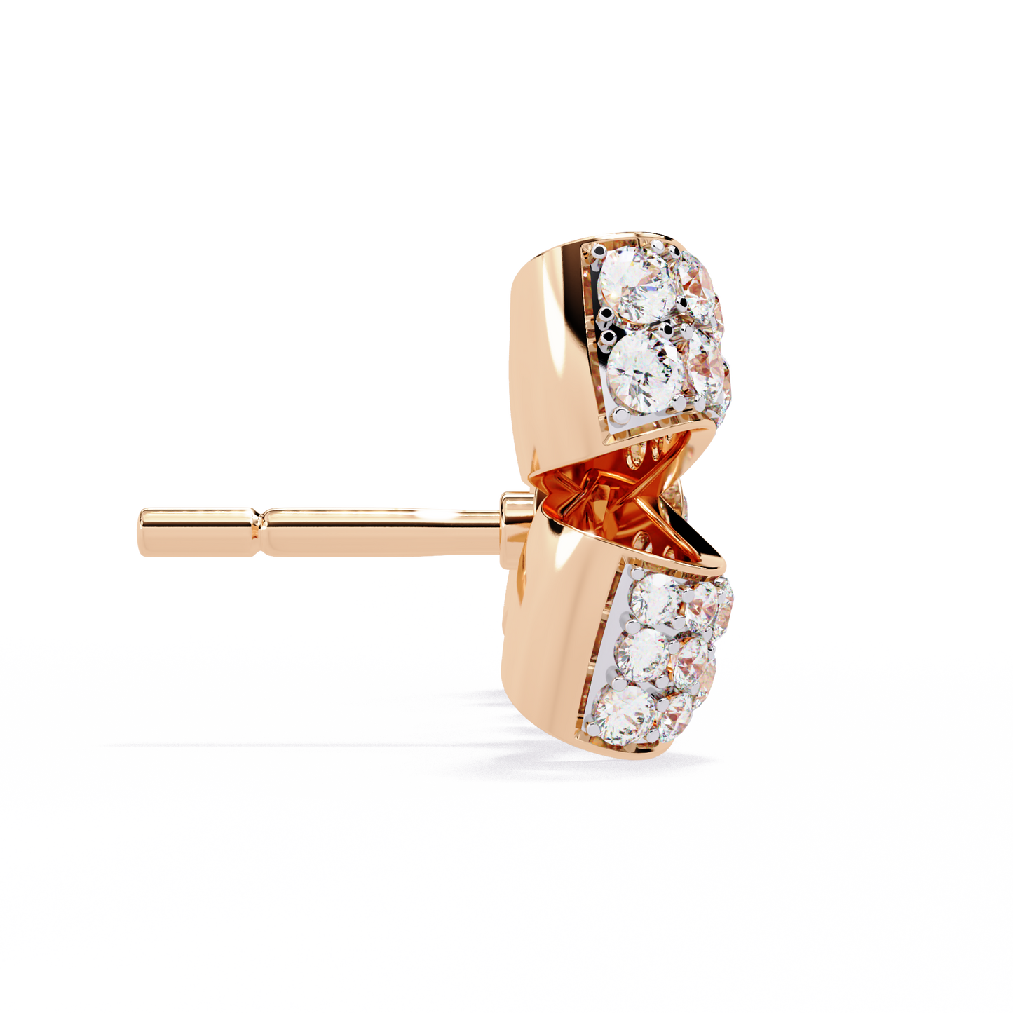 Round Cut Diamond Infinity Shape Elegant Art Deco Statement Handmade Stud Earring Gift For Women's - HIGHCARAT DIAMONDS