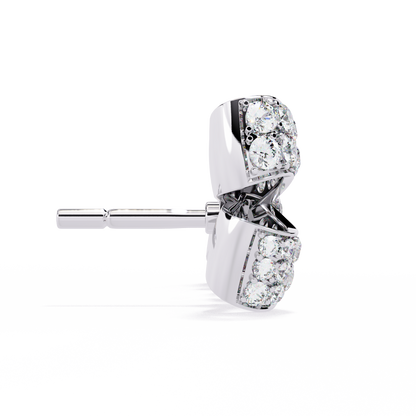 Round Cut Diamond Infinity Shape Elegant Art Deco Statement Handmade Stud Earring Gift For Women's - HIGHCARAT DIAMONDS
