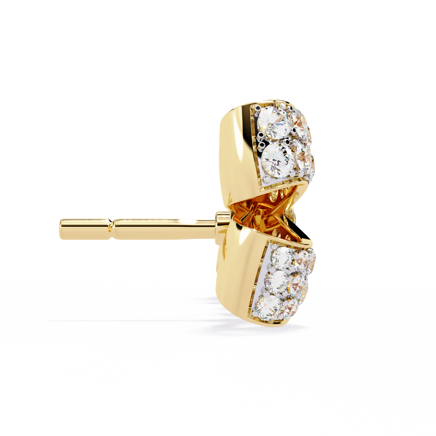 Round Cut Diamond Infinity Shape Elegant Art Deco Statement Handmade Stud Earring Gift For Women's - HIGHCARAT DIAMONDS