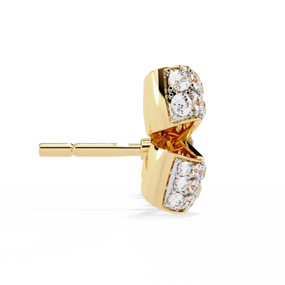 Round Cut Diamond Infinity Shape Elegant Art Deco Statement Handmade Stud Earring Gift For Women's - HIGHCARAT DIAMONDS