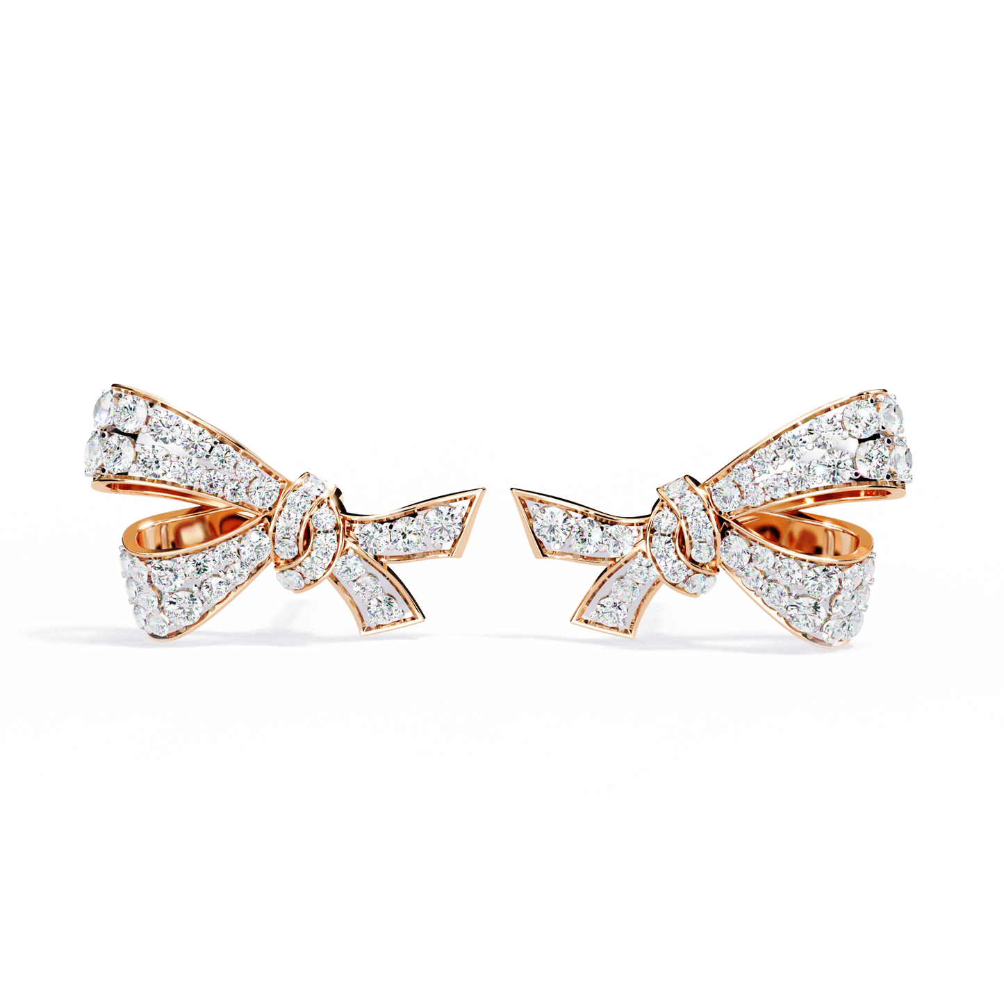 Round Cut Diamond Infinity Shape Elegant Art Deco Statement Handmade Stud Earring Gift For Women's - HIGHCARAT DIAMONDS