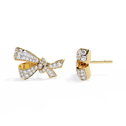 Round Cut Diamond Infinity Shape Elegant Art Deco Statement Handmade Stud Earring Gift For Women's - HIGHCARAT DIAMONDS