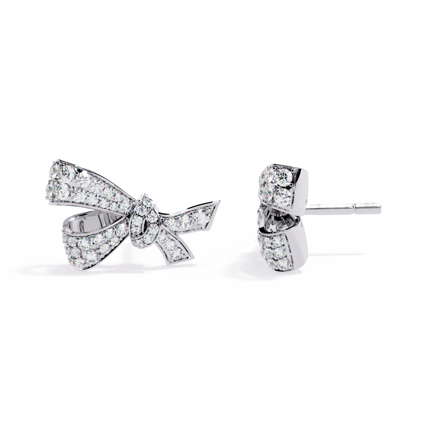 Round Cut Diamond Infinity Shape Elegant Art Deco Statement Handmade Stud Earring Gift For Women's - HIGHCARAT DIAMONDS