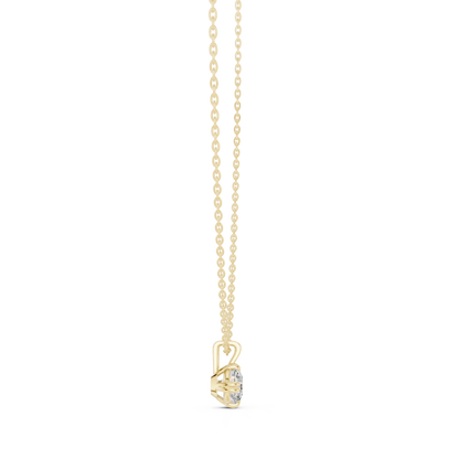 Round Cut Diamond Pendant In 14k Yellow Gold Minimalist Lab Grown Solitaire Necklace