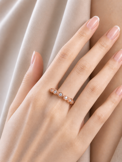 Round Cut High Quality Diamond Prong Set Elegant Dainty Cluster Statement Promise Band For Her - HIGHCARAT DIAMONDS