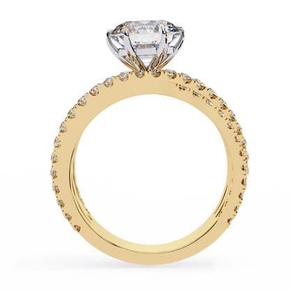 Round Cut Diamond Rose Gold Delicate 1.63 Ct  Three Row Pave Set Engagement Ring and Every Occasion Wear Ring - HIGHCARAT DIAMONDS