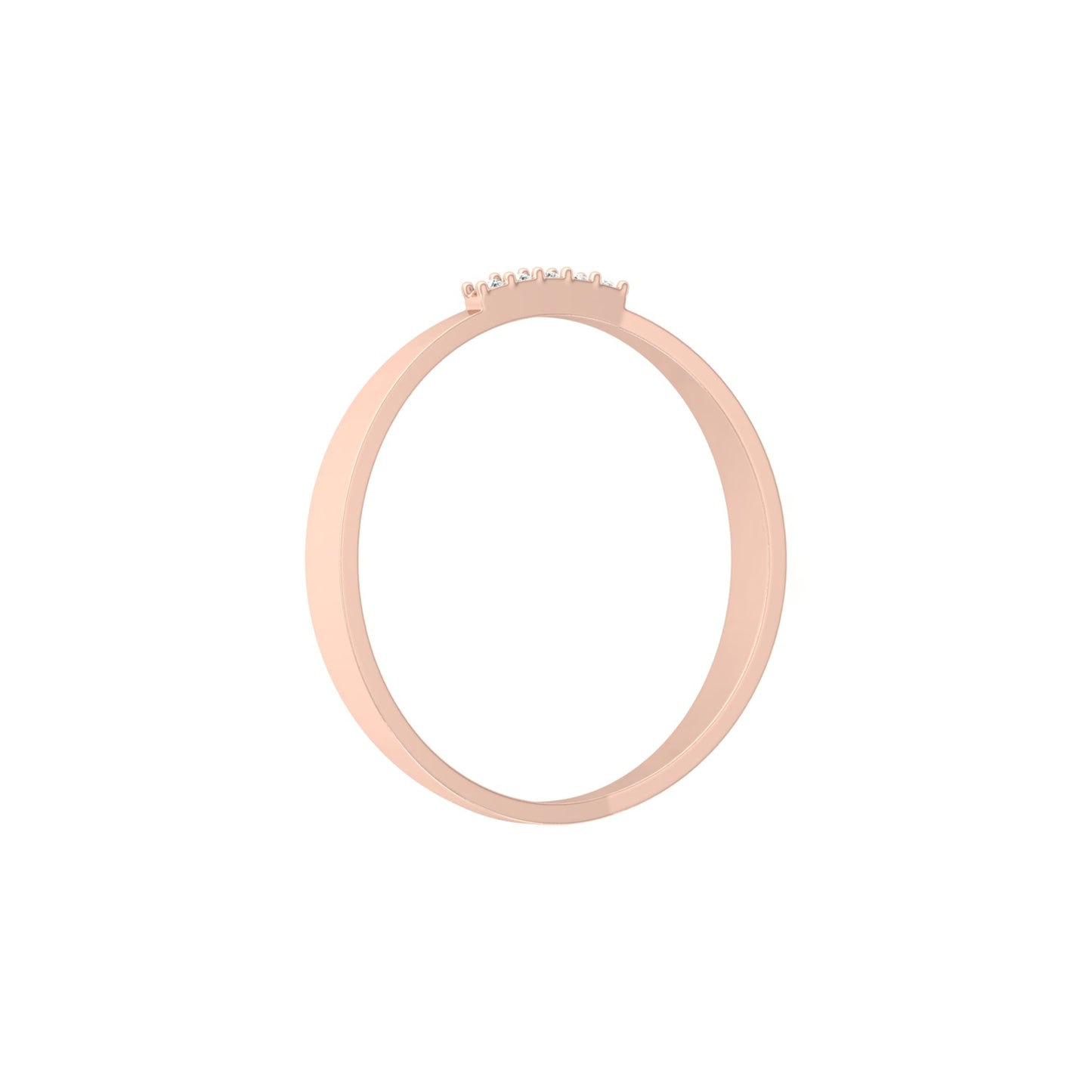 Round Cut Diamond Wedding Band Ring Natural Flow Design For Her 14K Solid Gold - HIGHCARAT DIAMONDS