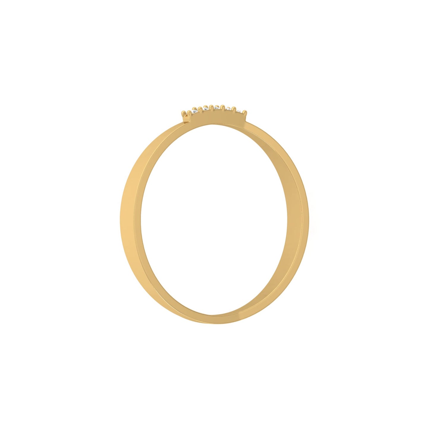 Round Cut Diamond Wedding Band Ring Natural Flow Design For Her 14K Solid Gold - HIGHCARAT DIAMONDS