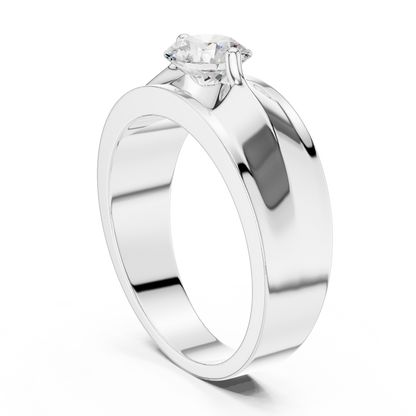 Round Shapes Lab grown One Stone New Unique Men's 14k Solid Rose Gold Diamond Ring - HIGHCARAT DIAMONDS